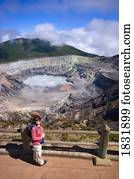 a, borda, de, Poás, vulcão, costa rica