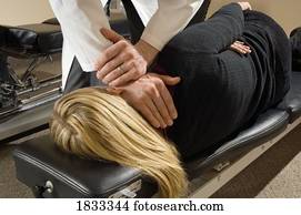 chiropractor, com, seu, paciente