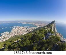 Rock of Gibraltar, Gibraltar, view to Spain