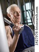 Senior man working out