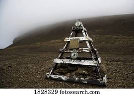 Sir John Franklin expedition memorial marker, Beechy Island, Nunavut, Canada