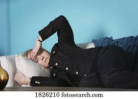 Woman laying down and resting