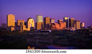 Edmonton, Alberta, Canada; City at twilight