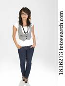 Woman wearing a vest and glasses