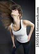 Woman with long hair