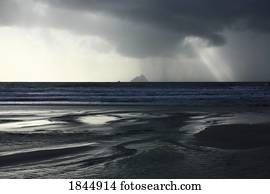 Finan's, baía, município kerry, irlanda, Skellig, ilhas, em, a, distância