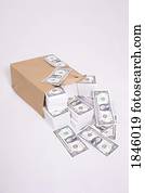 Paper bag full of money