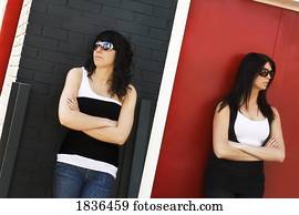 Portrait of two women wearing eyewear