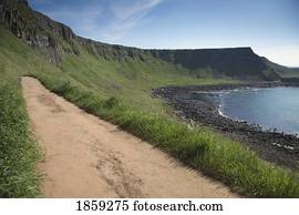 Dirt road along a lake