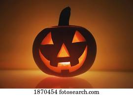 a pumpkin carved into a happy face