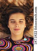 a young woman with long hair