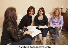women at a home bible study