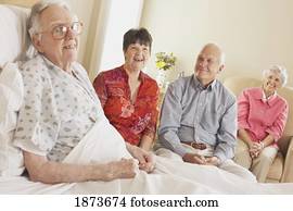 visiting an elderly father in the hospital