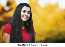 a teenage girl with long hair