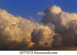 cumulus cloud at dusk