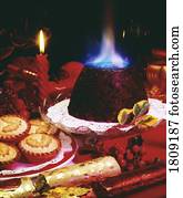 irlanda, fare christmas, pudim christmas, &, pique tortas