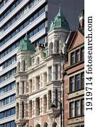 Contrasting Modern And Older Buildings; Belfast, County Antrim, Northern Ireland