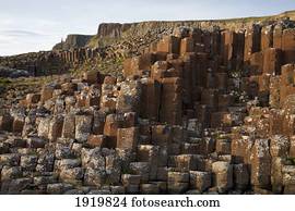 Natural Basalt Column Rock Formations; Giant'S Causeway, County Antrim, Northern Ireland