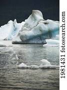 icebergs floating in mendenall bay; juneau alaska united states of america