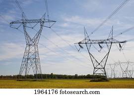 poder, torres transmissão, e, lines;, boucherville, quebec, canadá