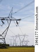 poder, torres transmissão, e, lines;, boucherville, quebec, canadá