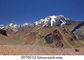 Mountain summit in the andes of argentina; mendoza argentina
