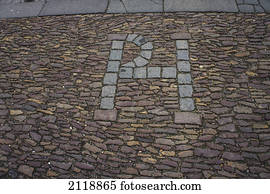 marcas, a, mancha, onde, patrick, hamilton, era, queimado, em, a, stake;, st. andrews, escócia