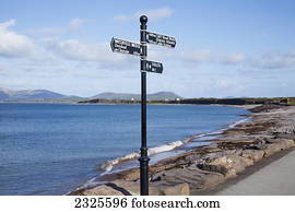 Direction and destination sign;Waterville county kerry ireland