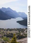 View Of Waterton Townsight From The Destination Point Of Bear's Hump Trail; Alberta, Canada