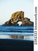 A large natural arch found at Ecola State Park; Cannon Beach, Oregon, United States of America