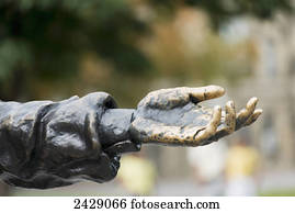 Hand on a statue reaching out; Ottawa, Ontario, Canada