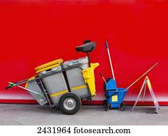 Cleaner's cart; London, England