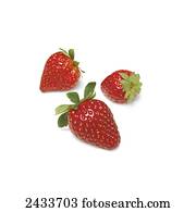 Ripe strawberries on a white background