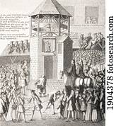 A Pillory In Paris In The 18Th Century. From Xviii Siecle Institutions, Usages Et Costumes, Published Paris 1875.