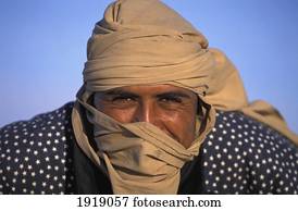 Portrait of a Tunisian Berber Tribesman Camel Rider at the ...