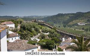 castelo, walls;, obidos, portugal