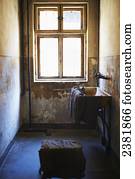 Interior cell of Auschwitz concentration camp block; Osweciem, Poland