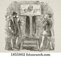 Man Locked In A Pillory. From The National And Domestic History Of England By William Aubrey Published London Circa 1890