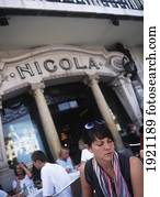 pessoas, cafe;, lisboa, portugal