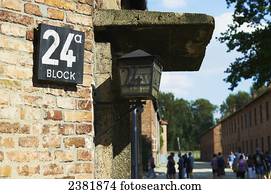 Prisoner block 24a in Auschwitz concentration camp; Osweciem, Poland