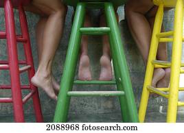 Three Women Sitting On Bar Stools At Margaritaville; Negril Jamaica