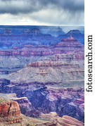 Afternoon thunderstorm, South Rim, Grand Canyon National Park, UNESCO World Heritage Site; Arizona, United States of America