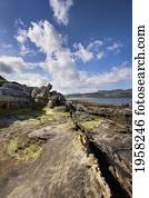 Basalt Dyke And Sandstone; Isle Of Eigg, Small Isles, Scotland