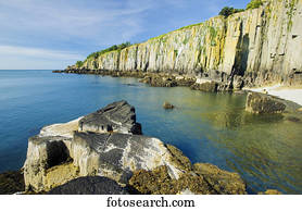 Basalt rock cliffs, Bay of Fundy; Brier Island, Nova Scotia, Canada