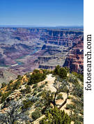 Colorado River below, South Rim, Grand Canyon National Park, UNESCO World Heritage Site; Arizona, United States of America