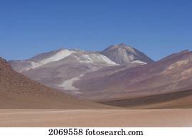 Multi-Coloured Volcanic Landscape Of The Andes Cordillera, Eduardo Avaroa National Park, Potosi Department, Bolivia
