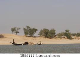 Pinasse On The Niger River Between Niafunke And Kabara, Mali
