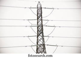 poder, torre transmissão, e, fios, perto, Kincardine;, escócia