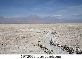 Salar De Atacama Salt Pan With The Andes Cordillera In The Background, Antofagasta Region, Chile