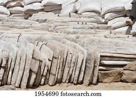 Salt on the banks of the Niger River in Kabara, the port of Timbuktu, Mali